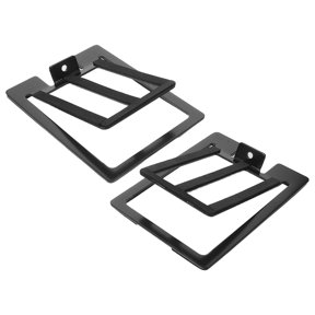 Mobestech 1Pair Minimalist Black Metal Speaker Platforms for Desk with Stable Support and Tilt