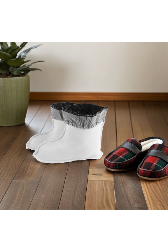 White Plush Cotton Boot Liners with PU Insulation for Winter Cold and Rain