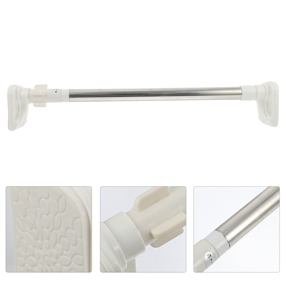 Mobestech 1Pc Flexible White Curtain Rod for Home Multipurpose Nail Free Telescopic Design