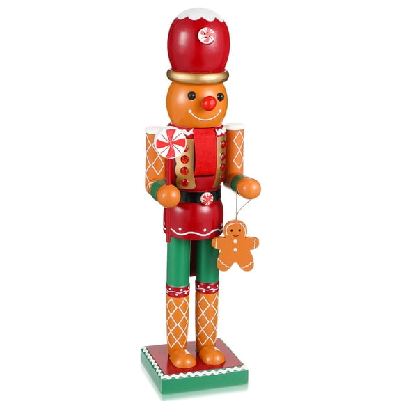 Mobestech Nutcracker Puppet Xmas Decor, Wooden Gingerbread Man, Home Xmas, Assorted Color, 1Pc