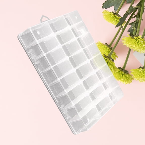 Mobestech 1Pcs Clear Organizer Box for Jewelry Storage Box with Rectangular Grids for Home Organization