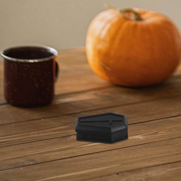 Mobestech Casket Haunted House Prop Black Plastic Decorative Bar Decoration 1Pcs