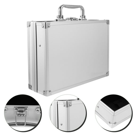 Mobestech Metal Briefcase Aluminum Alloy Portable Storage Box with Lock Clasps for Tools and Instruments