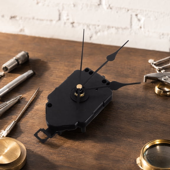 Mobestech 1Set Clock Mechanism Kit Long Shaft Replacement with Durable Black Plastic Motor and Hands