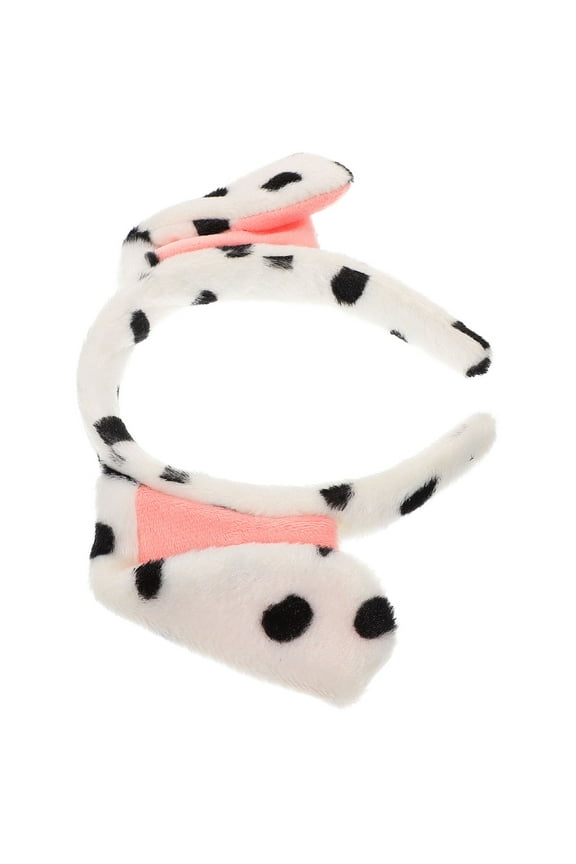 Party Accessory Cartoon Headband Dalmatian Ears White Cloth 1Set 8.65X5.89X0.79in