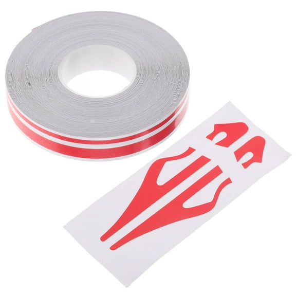 Mobestech 1Set Durable Red Car Racing Strips Self Adhesive Car Side Sticker for Vehicle Decoration