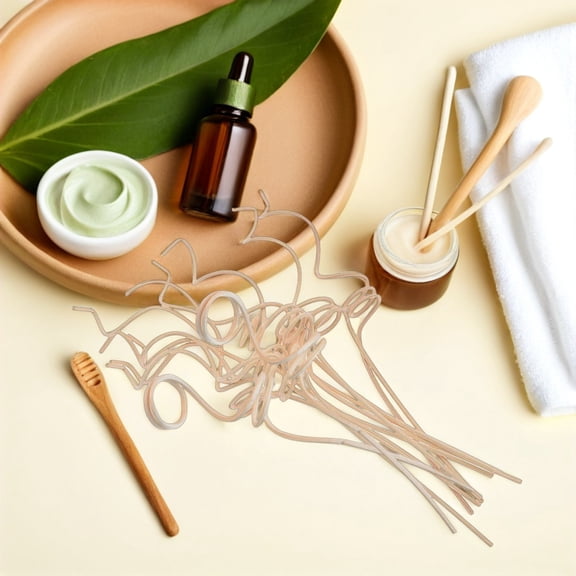 Mobestech 1Set Handmade Beige Rattan Aroma Diffuser Sticks Fast Absorption Home Air Freshener
