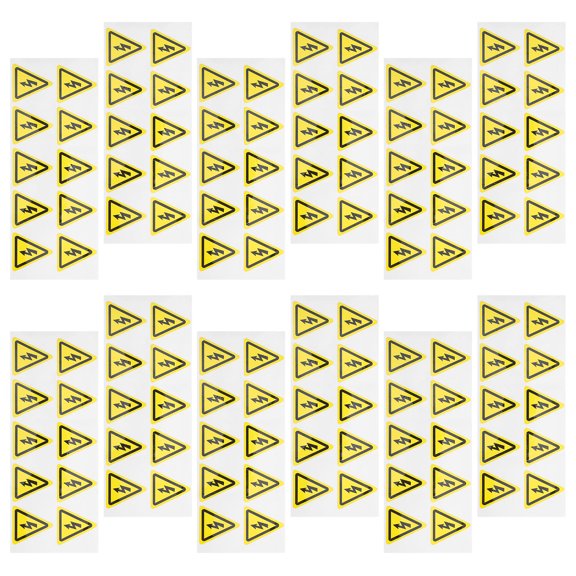 Mobestech 200Pcs Electrical Warning Stickers Yellow Self Adhesive Caution Labels for Shopping Mall Use