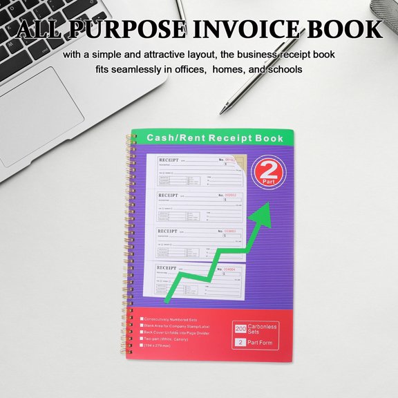 Mobestech 200Sets Small Business Invoice Receipt Book for Office Use with Portable and Secure Design