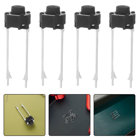 Mobestech 20Pcs Black Durable Tactile Button Switch with Effortless Activation for Device Control