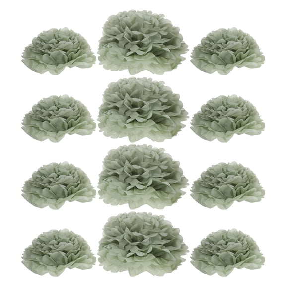 Mobestech 24Pcs Light Green Tissue Paper Pom Poms Hanging Flower Balls for Party Decorations