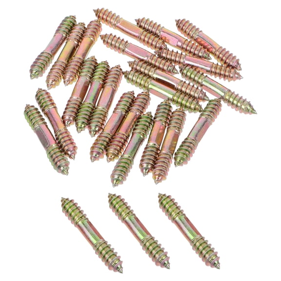 Mobestech 25Pcs Golden Double Ended Screws Self Drilling Screws for Furniture and Wood Connection
