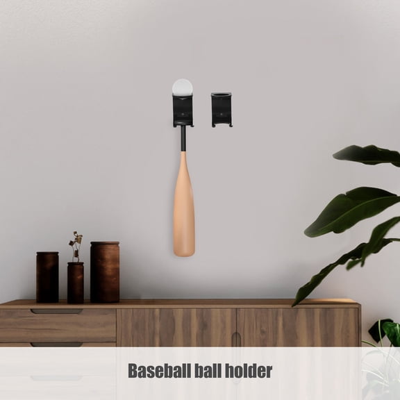 Mobestech 2-Pack Black Acrylic Baseball Bat Holders for Home Storage and Display Rack, Organizer for Sports Equipment