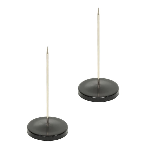 Mobestech 2Pcs Bill Holder with Round Base and Black Straight Rod for Office and Restaurant Use