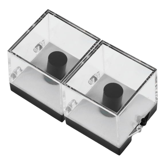 Mobestech Set of 2 Black Acrylic Display Boxes with Clear Lids for Specimen Storage and Crystal Clear Viewing