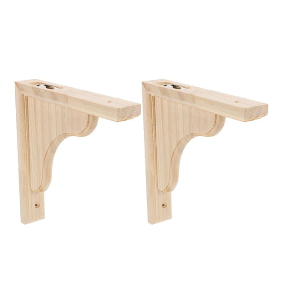 Mobestech 2Pcs Wooden Floating Shelf Brackets Decorative Triangle Wall Mount Corner Brace for Home Organization