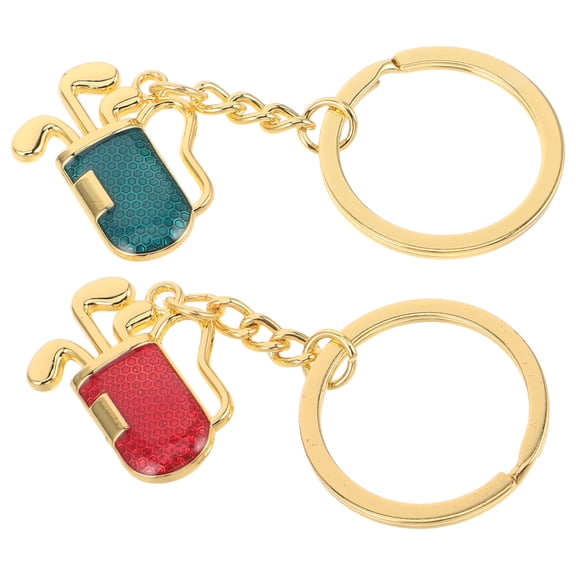 Mobestech Golf Lover Keychain Assorted Color Premium Metal Ideal Party Favor for Decoration 2Pcs