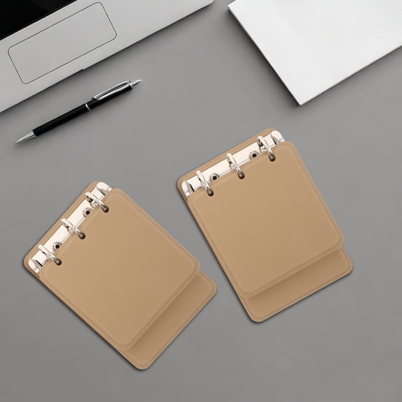Mobestech 2Pcs Handheld Ring Notebook in Light Brown for Writing, Quick Notes, and on The Go Use