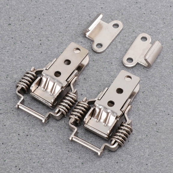 Mobestech 2Pcs Heavy Duty Toggle Clamp Plated Silver Steel with Mounting Holes for Locking Applications