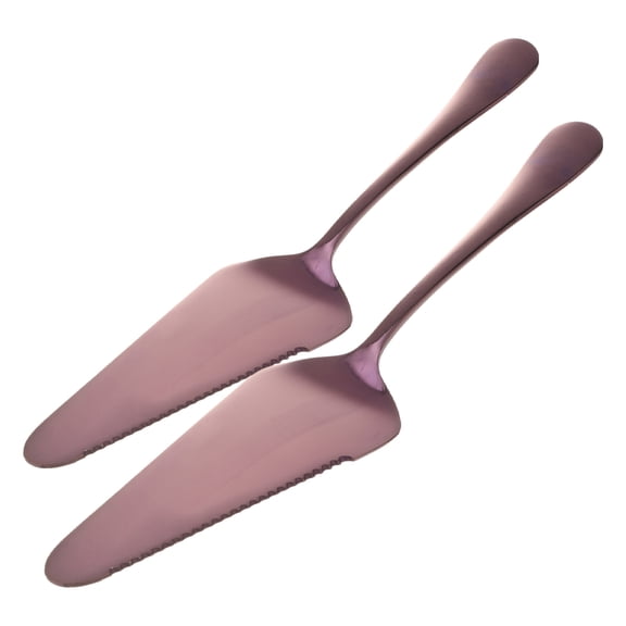 Mobestech 2-Pack Stainless Steel Cake and Pie Slicer Server with Triangular Blade for Pizza, Dessert, and Pastry