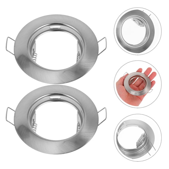 Mobestech 2Pcs Metal Remodel Recessed Housing Frames with Convenient Light Holder for Spotlights