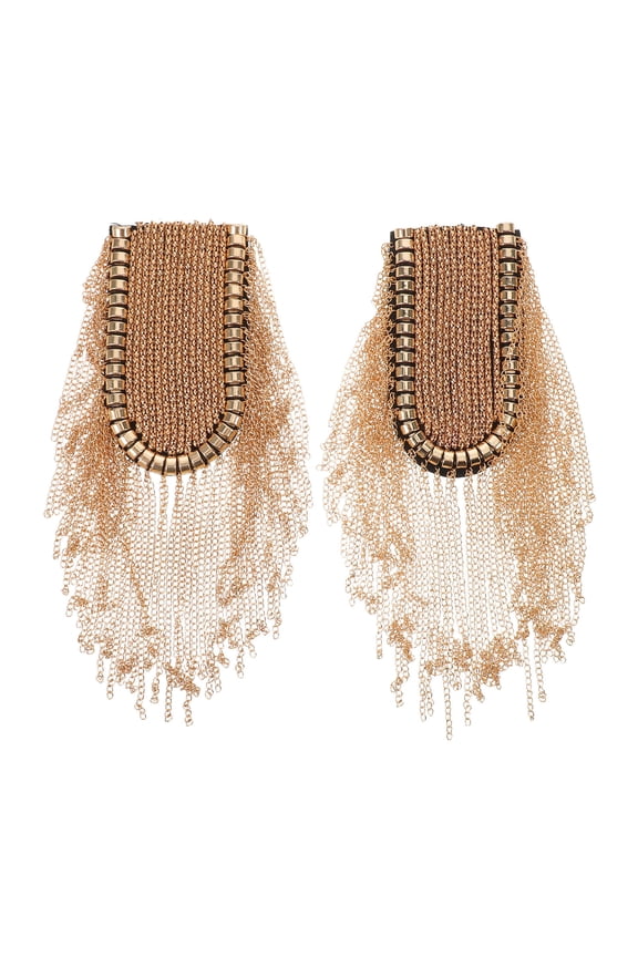 2-Pack Punk Style Tassel Chain Shoulder Epaulettes for Jackets, Costumes, and Party Wear Accessories