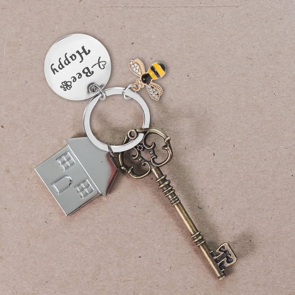 Mobestech 2Pcs Adorable Cartoon Bee Keychain Decorative Accessory Multi Key Holder for Graduation and Daily Use
