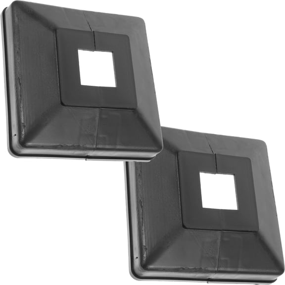 Mobestech 2Pcs Outdoor Black Plastic Post Base Covers Easy Install Decorative Railing Caps
