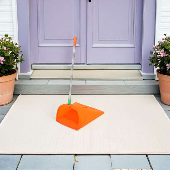 Mobestech 2Pcs Portable Orange Yard Dustpan with Windproof Design and Lightweight Aluminum for Efficient Leaf Collection