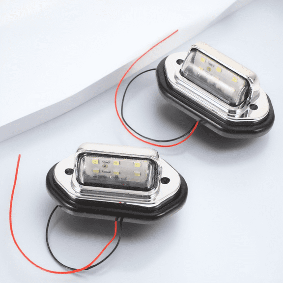 Mobestech 2Pcs Position Light Waterproof Marine Signal Lights Black LED Lighting for Night Boating