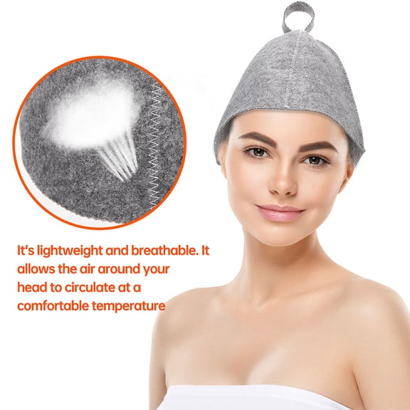 Mobestech 2Pcs Round Sauna Hair Protector for Family Sauna Essentials Grey
