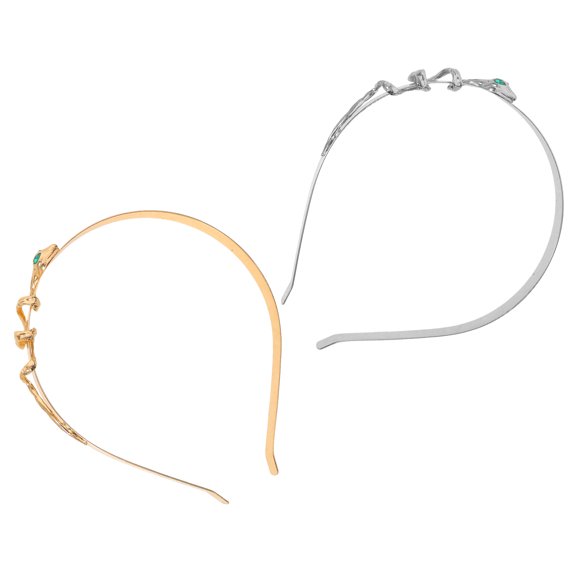 Mobestech 2Pcs Sparkling Rhinestone Headbands Serpent Style Hair Hoop for Formal and Casual Wear
