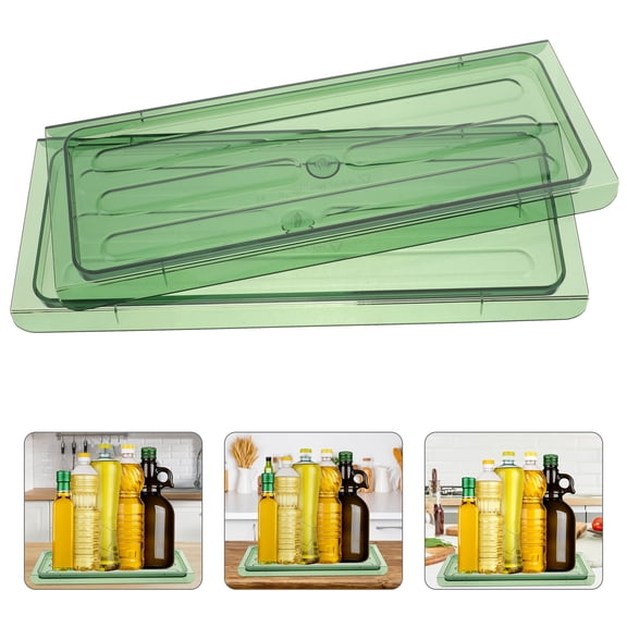 Mobestech 2Pcs Spice Storage Tray Plastic Kitchen Organization Multipurpose Light Green