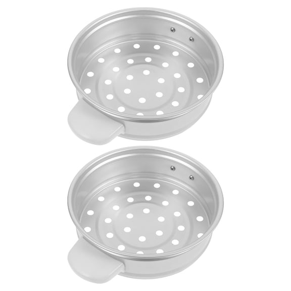 Mobestech 2-Pack Aluminum Metal Food Steamer Inserts, Steaming Pans for Everyday Kitchen Use
