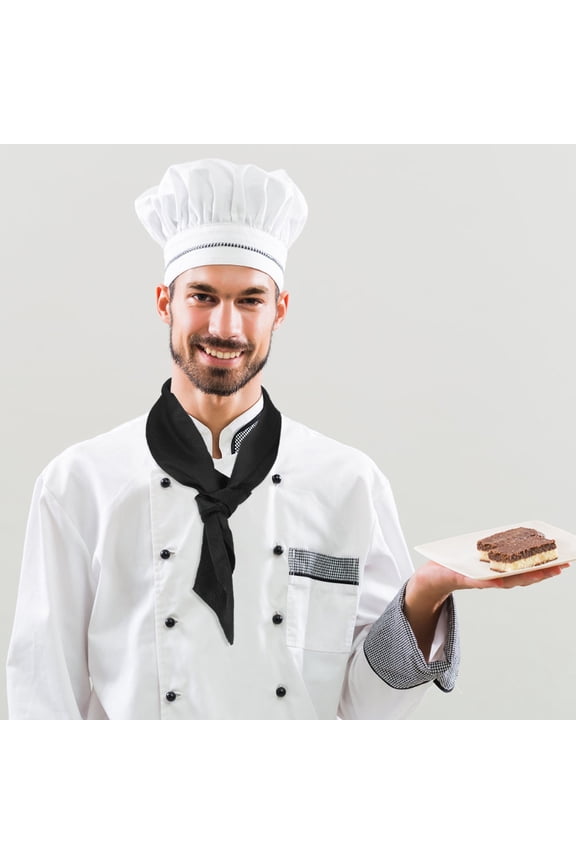2Pcs Stylish Black Chef Neck Tie for Hotel and Restaurant Professional Appearance