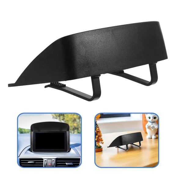 Mobestech 2Pcs Vehicle GPS Sun Shade Visor Black Lightweight Plastic Anti Glare Navigation Cover