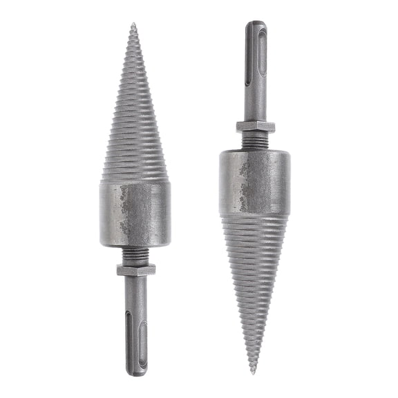 Mobestech 2-Pack Wood Splitter Drill Bits with Ergonomic Grip for Firewood Splitting and Heavy-Duty Wood Drilling