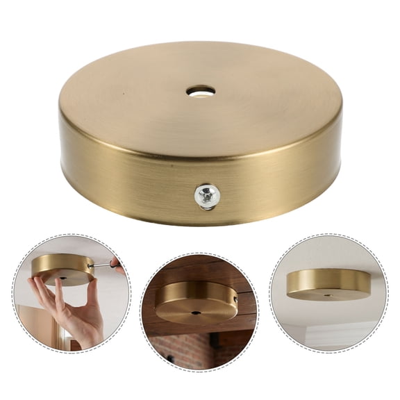 Mobestech 2Sets Metal Chandelier Ceiling Plate Cover Kit with Brushed Brass Finish
