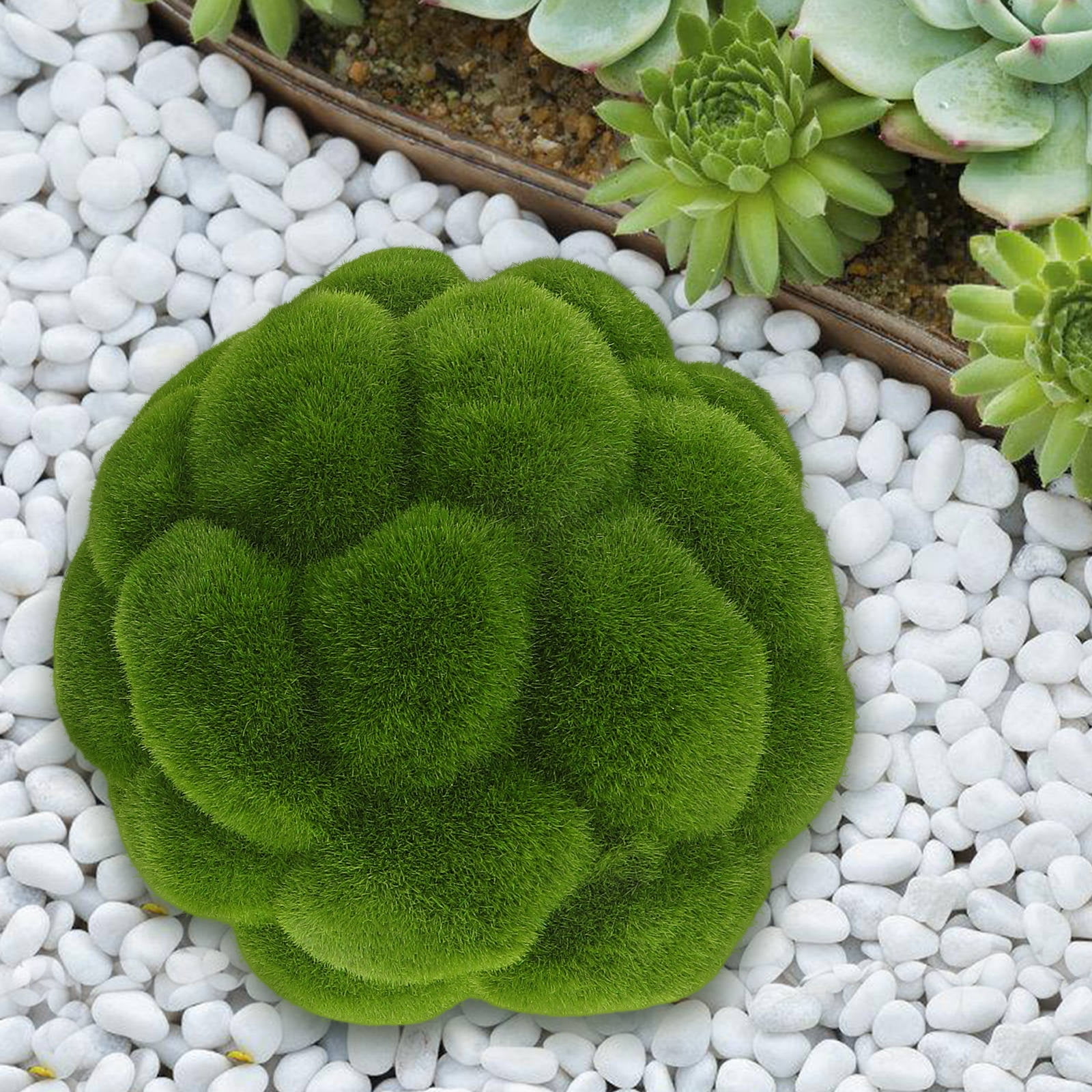 Mobestech 2-Pack Realistic Artificial Moss Rock Decor for Indoor Home Decoration, Natural-Looking Moss Pieces