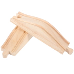 Mobestech 2Pcs Wooden Train Track Pieces for Hand Eye Coordination and Social Skills
