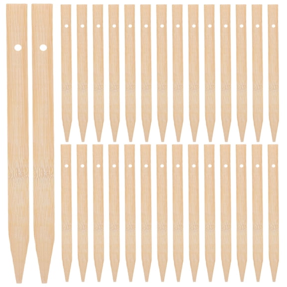 Mobestech 30Pcs Bamboo Construction Stakes with Holes Easy String Attachment for Surveying Landscaping and Yard Marking