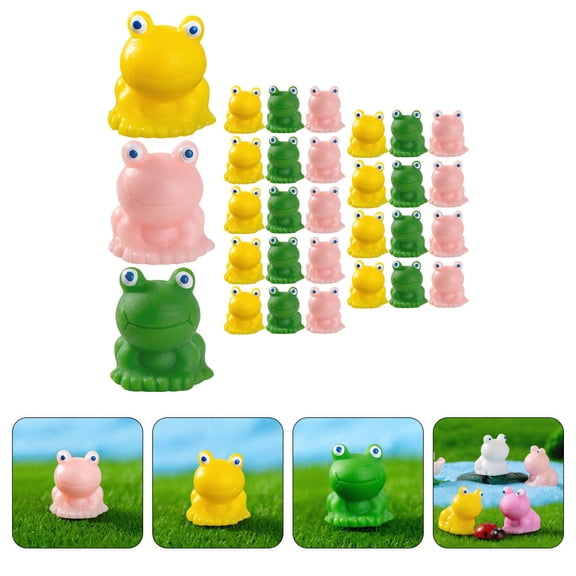 Mobestech 30-Piece Miniature Frog Figurines Set, Assorted Colors, Decorative Tabletop Frog Statues for Home and