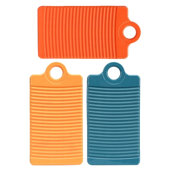 Mobestech 3-Pack Small Laundry Scrub Boards with Hanging Hooks, Assorted Colors for Effective Home Cleaning and Stain Removal