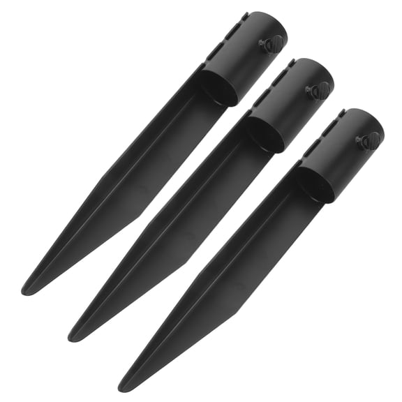 Mobestech 3Pcs Durable Black Metal Flag Pole Ground Insert Stake Tombstone Replacement for Outdoor