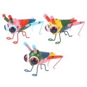 Mobestech Vivid Iron Art Locust Figurines Assorted Colors Versatile Outdoor Indoor Decor 3Pcs