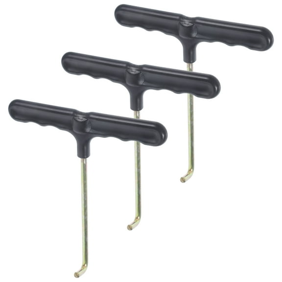 Mobestech 3Pcs Professional Black Trampoline Spring Pull Tool with Integrated Handle for Secure Outdoor Use