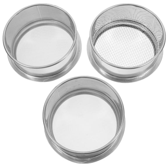 Mobestech 3Pcs Stainless Steel Sifting Screen for Home Use Fine Mesh Strainer for Soil and Powder
