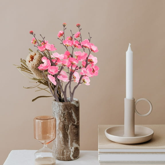 Mobestech Lifelike Artificial Plum Blossom Branches for All Seasons Decoration 3Pcs