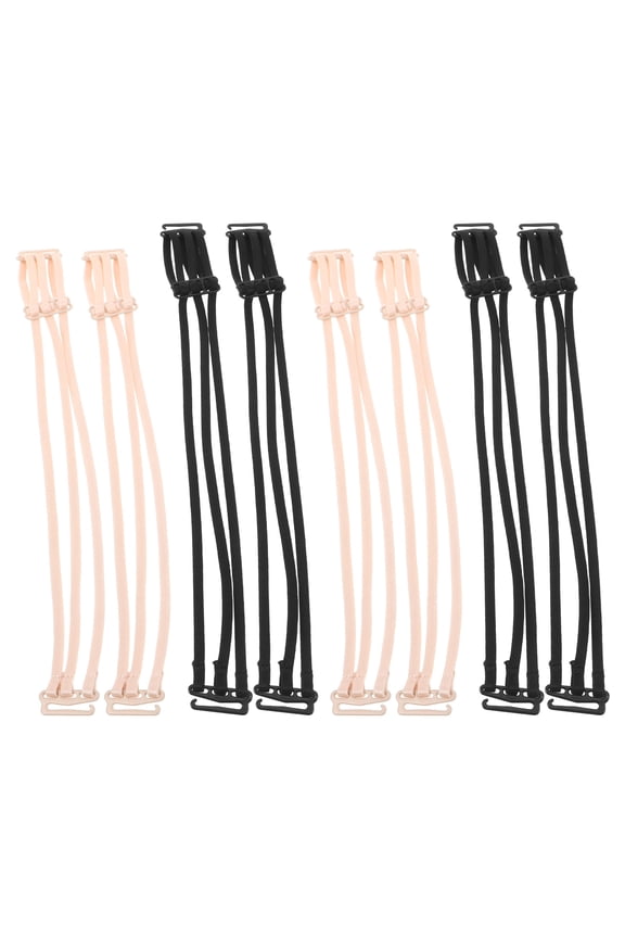 4 Pairs Adjustable Removable Bra Straps Elastic Invisible Support for Strapless and Dress Bras Comfort Fit