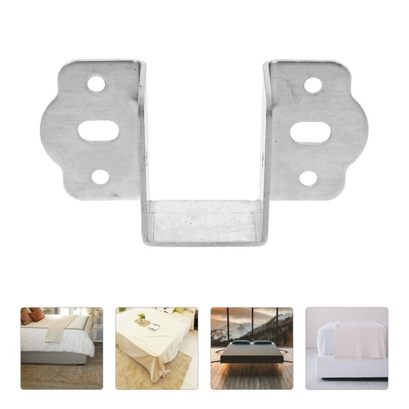 Mobestech 4Pcs Adjustable U Shaped Bed Frame Hardware Brackets for Sturdy Center Support and Bed Repair
